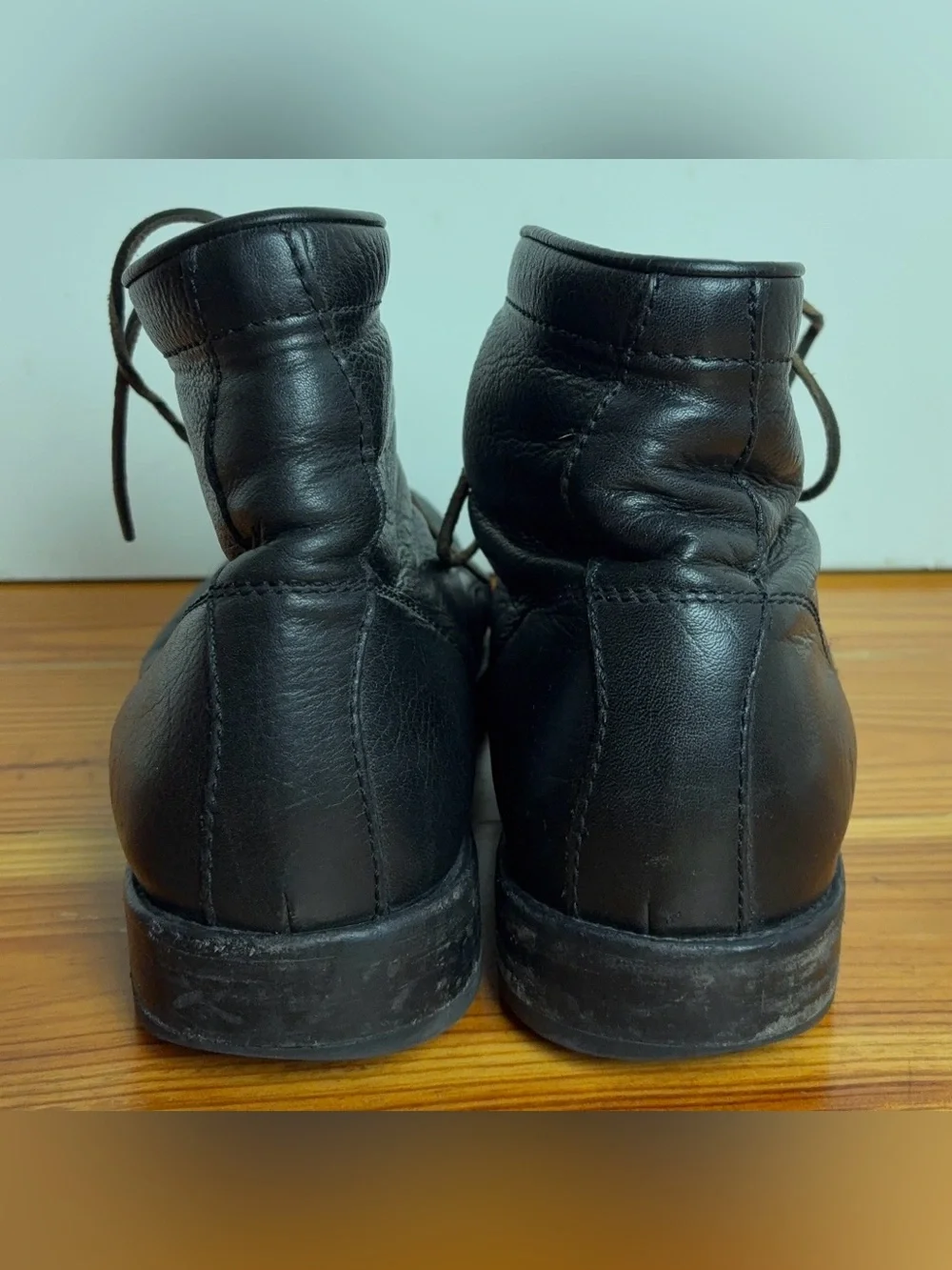 Frye Tyler Black Leather Lace Up Combat Boots Size 13 D